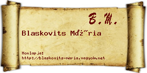 Blaskovits Mária névjegykártya